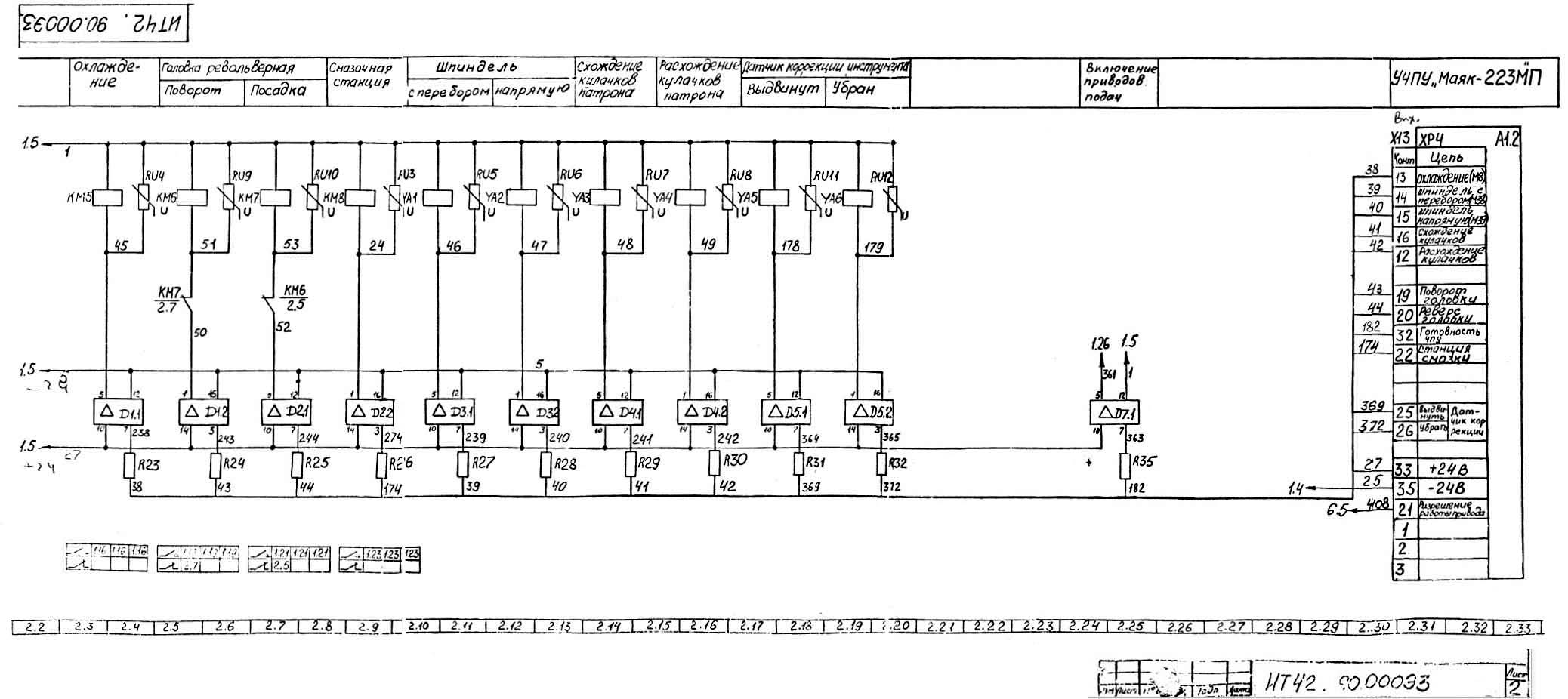 Електрична схема токарного верстата ІТ-42 Електрична схема токарного верстата ІТ-42